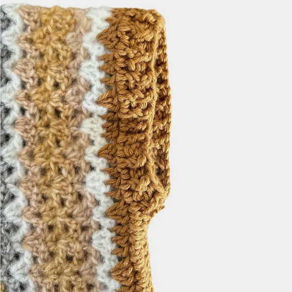 Vintage Sweater Vest Women's Size OS Brown White Gray Boho Hippie Festival Cozy - Picture 4 of 8